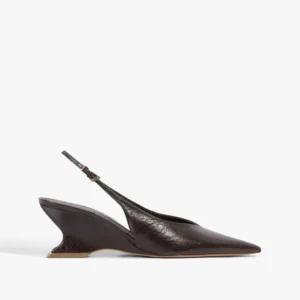 Slingback Siena Mid Buckle Couro Marrom